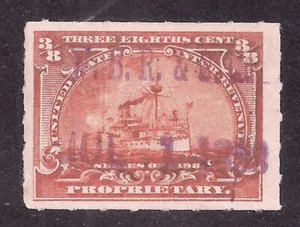 RB22 3/8c Battleship July 1 1898 Handstamp Cancel "W B R & S Co Sound (4J07) - Picture 1 of 1
