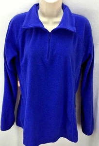  COLUMBIA MICROFIBER WOMENS CAMPING HIKING FISHING WARM PULLOVER SIZE L BLUE - Picture 1 of 5