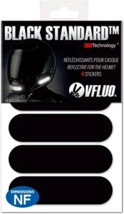 VFLUO kit 4 bandes stickers réfléchissants noirs homologués pour casque moto