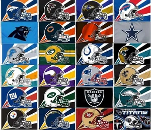 Licensed NFL Football LARGE FLAG BANNER 3'X5' -Indoor/Outdoor- 36"X60"  - Picture 1 of 28