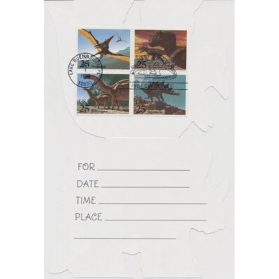 #2422A Dinosaurs Coin 4 cachet FIrst Day on Hallmark card - Image 1 of 2