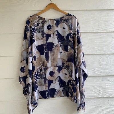 Blusa túnica para mujer Neiman Marcus Lagenlook talla S colorida cerradura trasera Foto 1 de 4