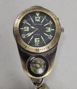 Vintage Cedar Creek Pocket Watch With Keychain And Compass - Picture 1 of 6