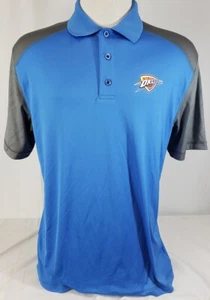 Brand New Men's NBA Oklahoma City Thunder 3 Button up Polo Shirt TX3 Cool - L - Picture 1 of 3