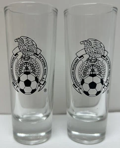 Federacion Mexicana De Futbol ASOC. Jose Cuervo Tradicional Shot Glasses 2 Set - Picture 1 of 5