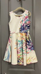 Zoë Ltd Multicolor Colorful Paint Splatter Girls Formal Party Easter Dress. 8 - Picture 1 of 13