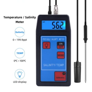 Salinity-8425 Portable Salinity/Temp Meter Online Replaceable Probe Aquarium New - Picture 1 of 8
