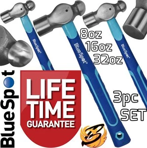 Ball Pein Hammer Set 3pc Ball PEEN Machinist's TPR Hammers 8oz 16oz 32oz BallPen - Picture 1 of 12