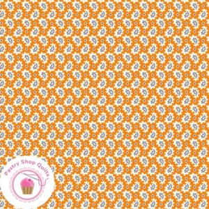Marcus Fabrics AUNT  GRACE SIMPLY CHARMING 350253 Orange Quilt 30's REPRO - Picture 1 of 2