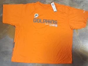 Miami Dolphins Orange T Shirt Reebok Onfield Retro Logo 2XL New - Picture 1 of 8