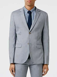 Blazer Topman ajustado - Azul claro, talla 42, nuevo, venta al por menor $130, traje Topshop - Imagen 1 de 4