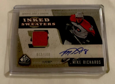 SP Game Used, Autographed, Mike Richards, Philadelphia Flyers,#IS-RI,N/M Cond - Image 1 of 2