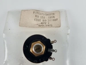 Potenziometro Lineare 32A 150R - 1972 WEL Vintage NUOVO Vecchio Stock - Foto 1 di 13
