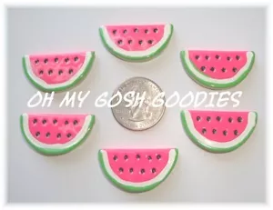 6 PIEZAS DE RESINAS DE SEMILLAS DE SANDÍA ROSA 2 REBANADAS DE MELÓN PARA ARCO DE PELO - Imagen 1 de 1