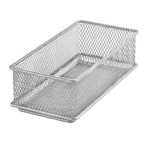 Silver Mesh Drawer Cabinet and or Shelf Organizer, School Supply Holder 3x6 1594 - Picture 1 of 6
