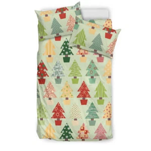 Christmas Tree Pattern Backgroind Bedding Set - Picture 1 of 3