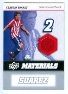 CLAUDIO SUAREZ "MLS MATERIALS GU SWATCH CARD" UPPER DECK MLS SOCCER 2008
