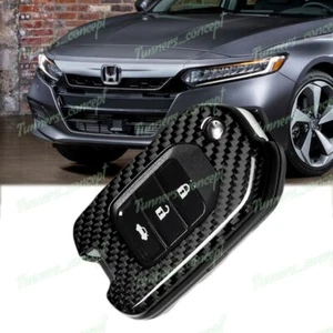 Real Carbon Fiber Remote Key Shell Cover Case For Honda Accord/Civic/Odyssey - Picture 1 of 8