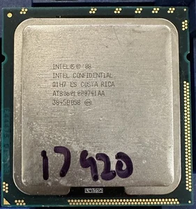 Intel Confidential Q1H7 (Intel Core i7-920) AT80601000741AA 2,4 GHz 130 W 4C D0 - Imagen 1 de 4
