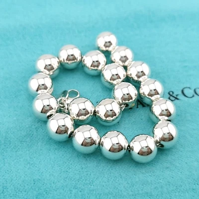 Pulsera Tiffany & Co. de plata esterlina de 10 mm con cuentas de bola resistente 8,25" Foto 1 de 4