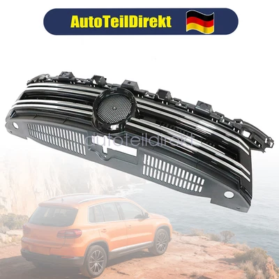 PARA VW Tiguan 5N 5N0853651J REJILLA RADIADOR DEPORTIVO PARRILLA DELANTERA NEGRO CROMO LISTÓN - Imagen 1 de 4