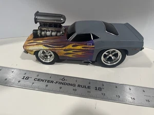 1/18 1970 PLYMOUTH CUDA MUSCLE MACHINE CUSTOM REPAIRED FLAMES DIE CAST METAL CAR - Picture 1 of 9