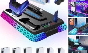 PS5/Pro/Slim Cooling Station with RGB Lights, PS5 Stand Accessories with - Picture 1 of 7