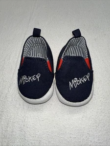Disney Mickey Mouse Kleinkind Baby Canvas Slipper Schuhe rot & blau Größe 1 - Bild 1 von 8