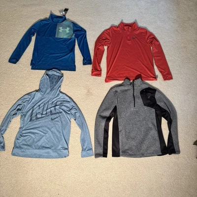 Long Sleeved Quarter-Zip Pullovers & Hoodie, LOT OF 4 NWT/NWOT, Nike, UA, Spyder - Image 1 of 4