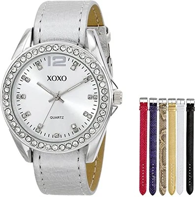 XOXO Women's XO9062 Silver-Tone Watch with Interchangeable Bands - Image 1 of 4