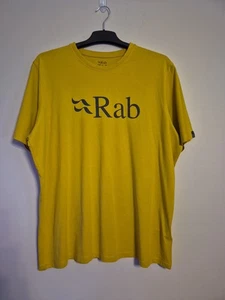 RAB Stance Logo Tee T Shirt Spellout Pure Organic Cotton Size XXL Yellow - Picture 1 of 6