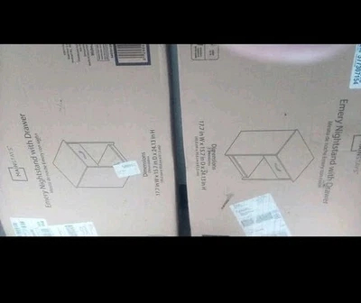 Mesitas de noche Mainstays Emery con cajón (blanco) Foto 1 de 2