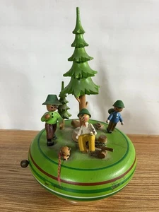 1970's Steinbach Reuge Pedestal Twist & Pull Pin Music Happy Wanderer Germany - Picture 1 of 11