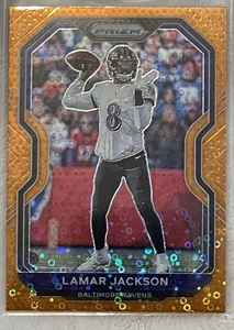 2020 PANINI PRIZM ORANGE DISCO LAMAR JACKSON #37 BALTIMORE RAVENS - Bild 1 von 2