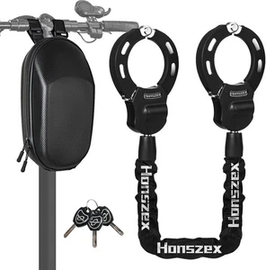 E-Scooter Schloss mit Gummihülse | Verlängerte Kette | Tragbare Tasche - Bild 1 von 7
