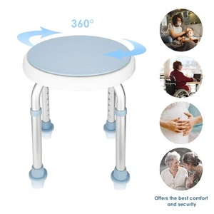 Duschhocker 360° Drehbar bis 136kg Badhocker Balkon Duschsitz Duschstuhl Baden - Bild 1 von 10