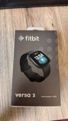 Fitbit Versa 3 40mm Aluminiumgehäuse mit Silikonarmband in Schwarz - Bild 1 von 3