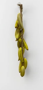 Kunst Vintage Keramik Banane handbemalt Küche Dekor geflochtener Bast Strang 30" - Bild 1 von 11