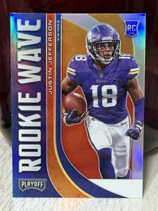 2020 Panini Playoff - Rookie Wave Justin Jefferson #RW-9 Blue Prizm (RC) - Picture 1 of 2