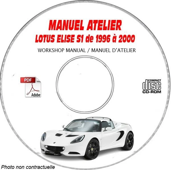 ELISE S1 96-00 - Manuel Atelier CDROM LOTUS Anglais Expédition - --, Support -  - Photo 1/1