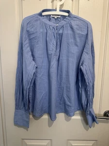 Camisa de mujer Bohemian Traders talla mediana azul algodón diseñador - Imagen 1 de 4