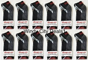 12 PAAR Herren SCHWARZ Snap-On Werkzeug Knöchelsocken LARGE KOSTENLOSER VERSAND HERGESTELLT IN DEN USA NEU - Bild 1 von 3