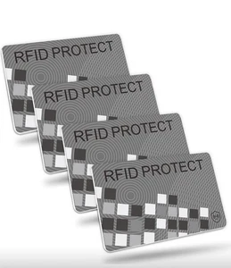 4 x RFID Signal Blocking Cards. Credit & Debit Card Blocker Protector SILVER - Picture 1 of 10