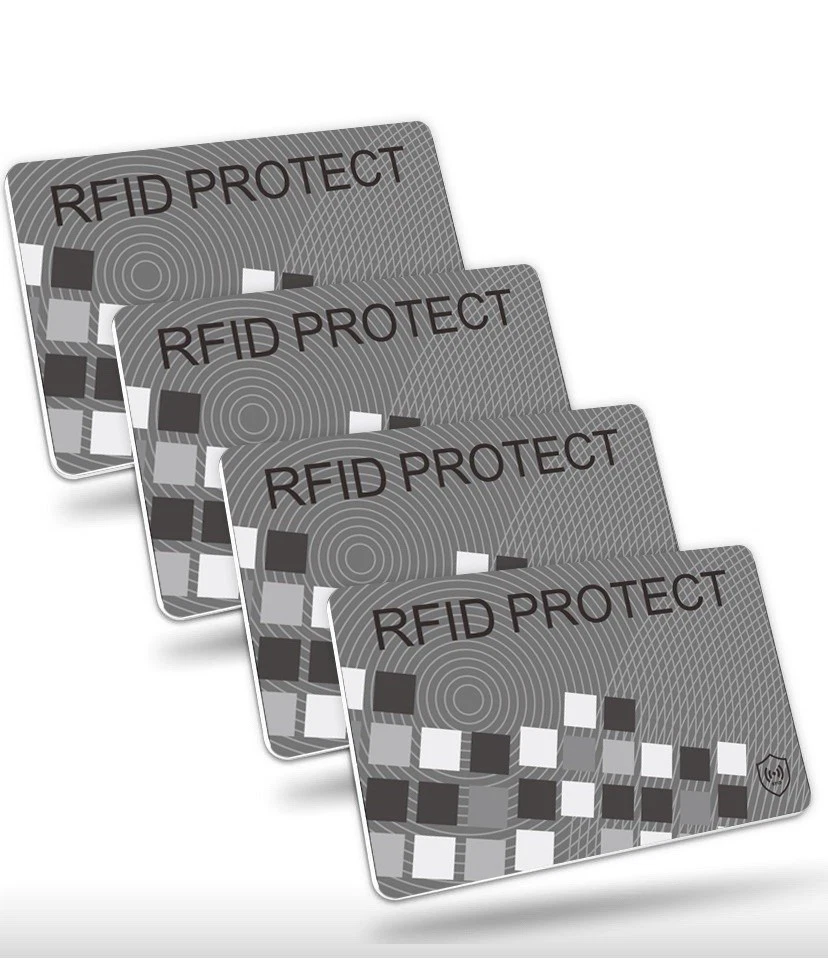 4 x RFID Signal Blocking Cards. Credit & Debit Card Blocker Protector SILVER - Image 1 of 4