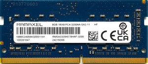 RAMAXEL 8GB 1Rx8 PC4-3200AA-SA2-11 DDR4 SO-DIMM SDRAM RMSA3320KE78HAF-3200 - Picture 1 of 1