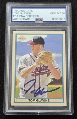 2003 TOM GLAVINE Signed Upper Deck Card-METS-ATLANTA BRAVES-PSA 10 Auto - Image 1 of 4
