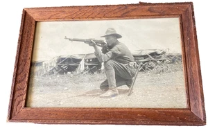 MILITARY Photo U.S. SOLDIER Cavalry ARMY STETSON Rifle 1918-1930 Photograph - Picture 1 of 7