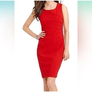 Calvin Klein Sun Burst Plissee ärmelloses Etuikleid Gr. XL rot - Bild 1 von 8
