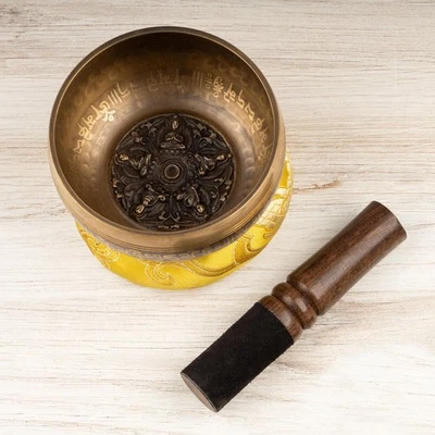 Tibetan Singing Bowl, 5 Buddha Design, Meditation Bowl, Sound Bowl Chakra - Image 1 of 4