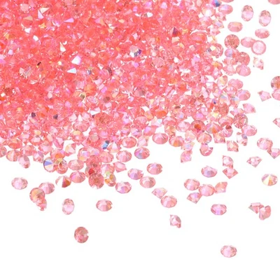 14000Pcs Acrylic Wedding Table Diamonds 3mm Crystals Gems Rose Red AB Foto 1 de 4